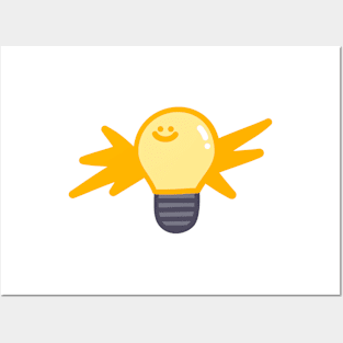 Happy Light Bulb Posters and Art